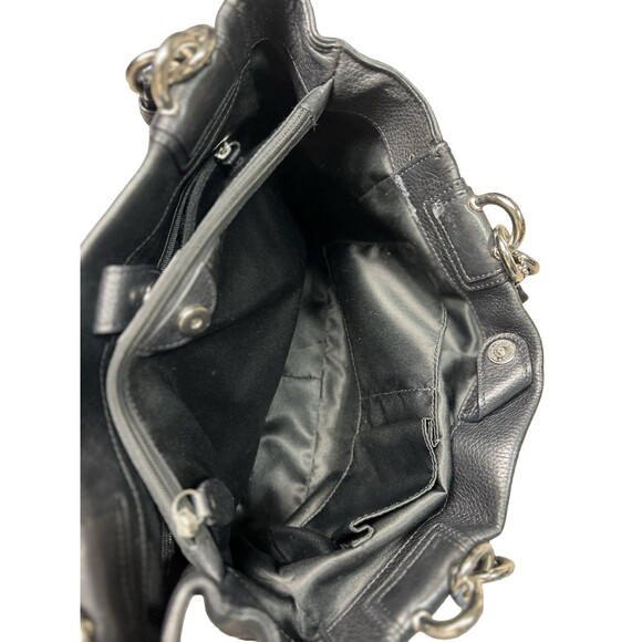 Coach Penelope Black Pebbled Leather 9x12x5” Hand Bag PurseTurn-Lock - Picture 8 of 16